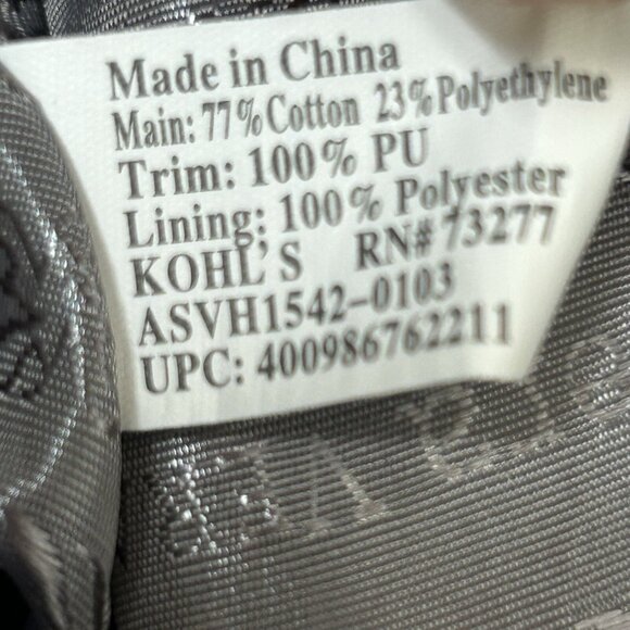 Vera Wang Simply Vera herringbone Cotton Faux Leather Hobo Shoulder Aztec Boho - Picture 14 of 16